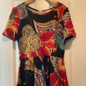 LuLaRoe Amelia fit & flare zipped dress